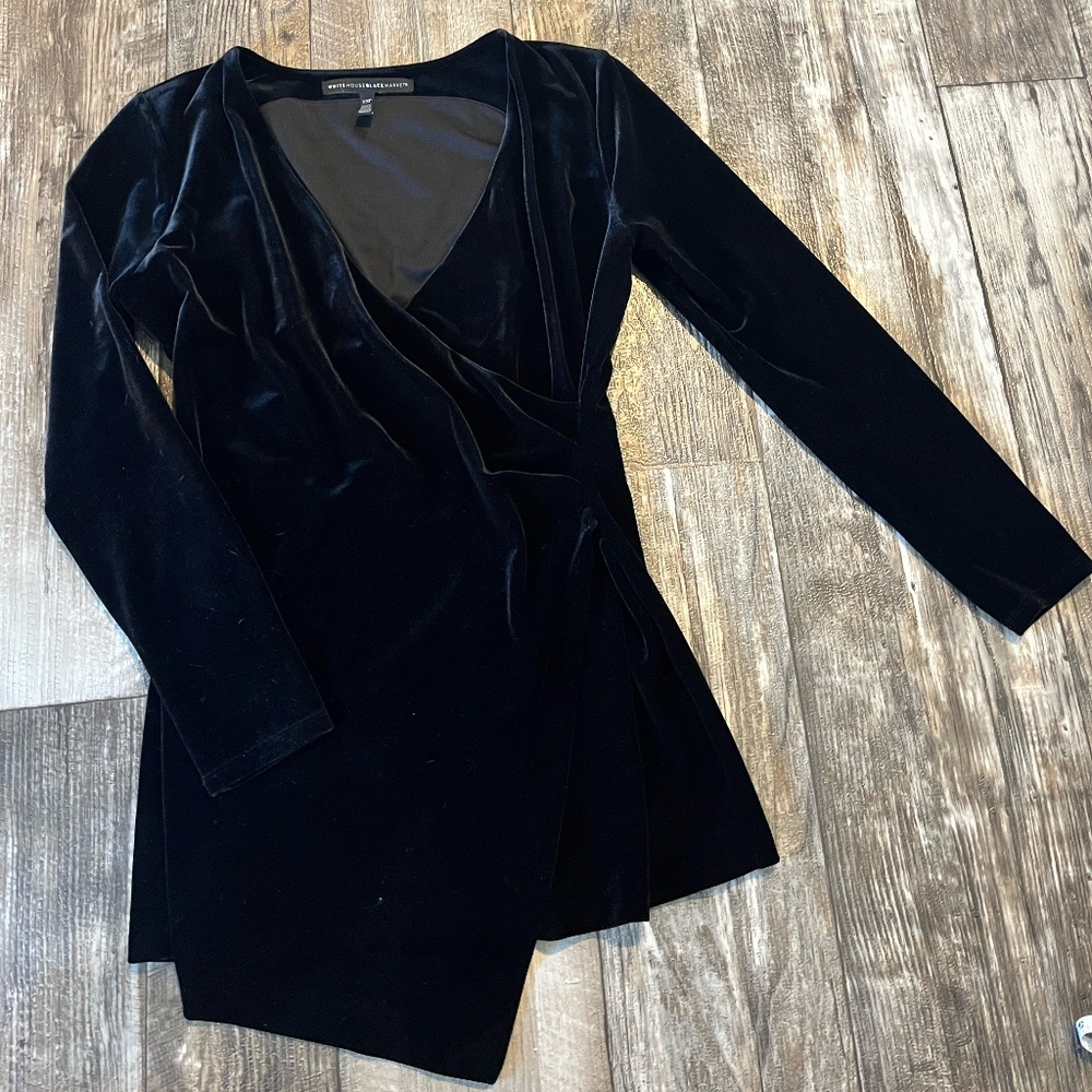 Petite Black Velvet Dress
